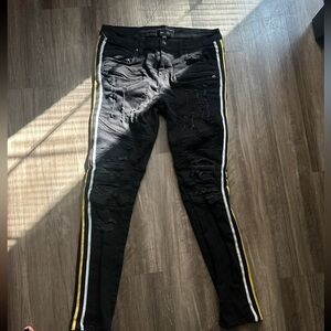 Supply & Demand side striped skinny jeans